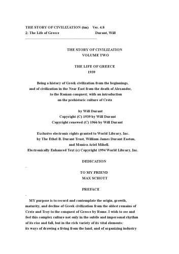 داستان تمدن: زندگی یونان توسط ویل دورانت.
