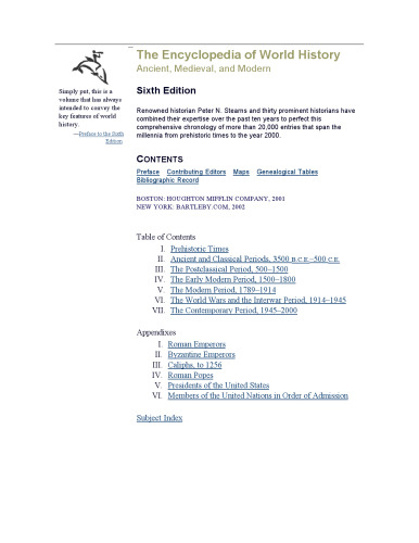 دائرyclالمعارف تاریخ جهان: باستان ، قرون وسطایی و مدرن ، با ترتیب منظم