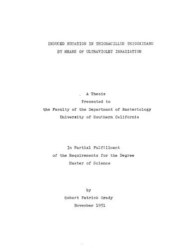 ﻿جهش القا شده در تیوباسیلوس تیواکسیدانس با استفاده از اشعه ماوراء بنفش