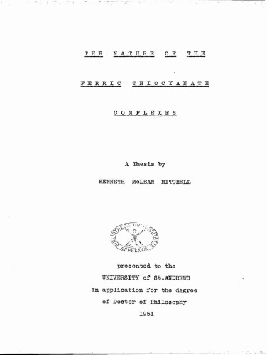 ﻿ماهیت کمپلکس های تیوسیانات آهن