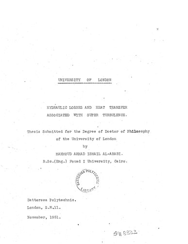 ﻿تلفات هیدرولیک و انتقال حرارت همراه با تلاطم فوق العاده