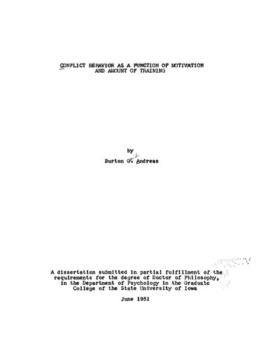 ﻿رفتار تعارض به عنوان تابعی از انگیزه و میزان آموزش