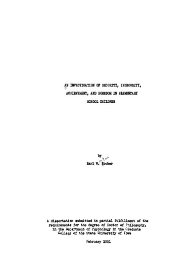 ﻿بررسی امنیت، ناامنی، موفقیت و کسالت در کودکان دبستانی