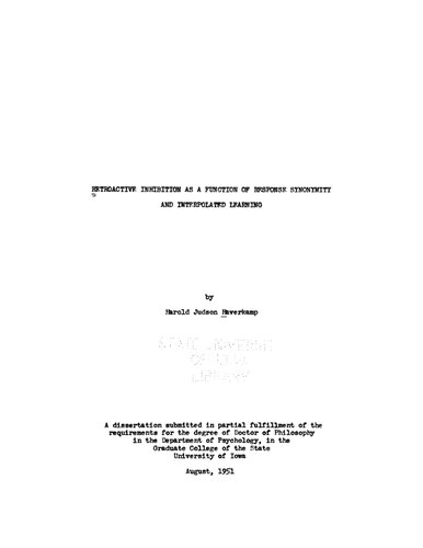﻿بازداری ماسبق به عنوان تابعی از همنامی پاسخ و یادگیری درون یابی