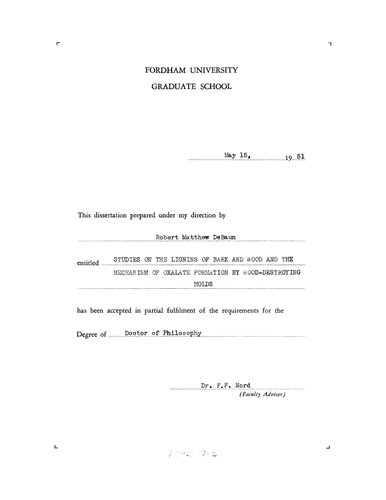 ﻿مطالعاتی در مورد لیگنین های پوست و چوب و مکانیسم تشکیل اگزالات توسط قالب های تخریب کننده چوب