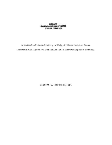 ﻿روشی برای ایجاد منحنی توزیع وزن بین اندازه ذرات در یک آئروسل پراکنده Heterodisperse