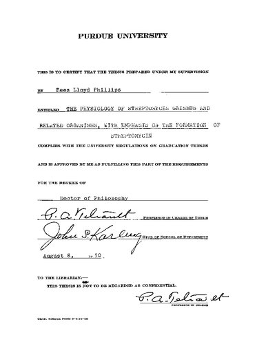 ﻿فیزیولوژی استرپتومایسس گریزئوس و ارگانیسم های وابسته با تاکید بر تشکیل استرپتومایسین