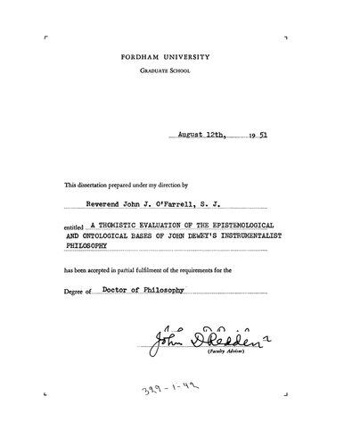 ﻿ارزیابی تومیستی از مبانی معرفتی و هستی‌شناختی فلسفه ابزارگرایی جان دیویی