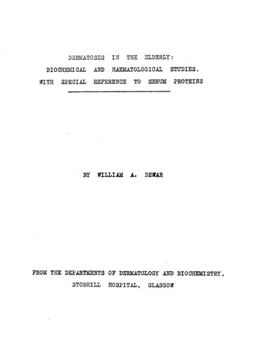 ﻿درماتوز در سالمندان: مطالعات بیوشیمیایی و خونی، با اشاره ویژه به پروتئین های سرم