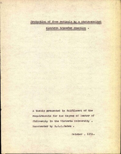 ﻿تولید رادیکال های آزاد توسط یک الکترون عکس برانگیخته و واکنش انتقالی