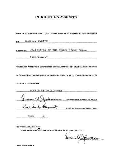 ﻿آمار فرومغناطیس سه بعدی