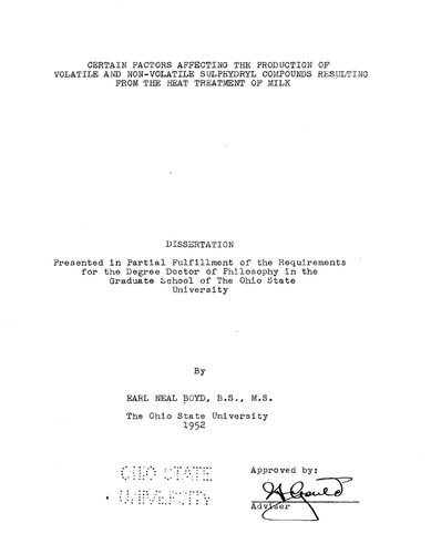 ﻿برخی از عوامل موثر بر تولید ترکیبات سولفیدریل فرار و غیرفرار ناشی از عملیات حرارتی شیر