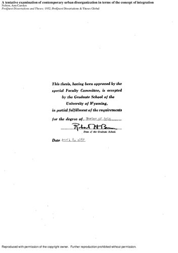 ﻿بررسی آزمایشی بی‌سازمانی شهری معاصر از نظر مفهوم ادغام