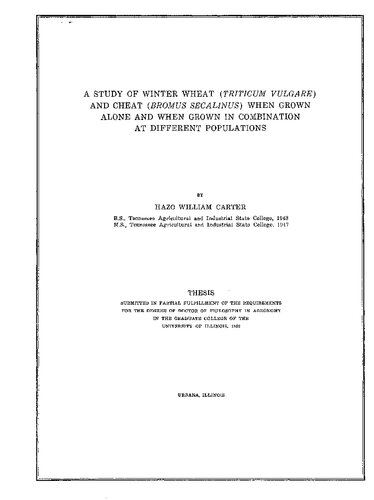 ﻿مطالعه گندم زمستانه (TRITICUM VULGARE) و چیت (BROMUS SECALINUS) هنگامی که به تنهایی تاج می شود و هنگامی که به صورت ترکیبی در جمعیت های مختلف رشد می کند