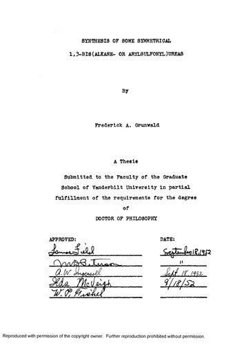 ﻿سنتز برخی از اوره های متقارن 1،3-BIS (آلکان یا آریل سولفونیل)