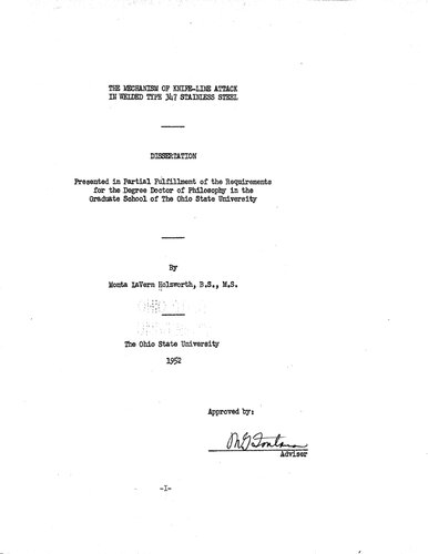 ﻿مکانیسم حمله با خط چاقو در فولاد ضد زنگ نوع 347 جوش داده شده