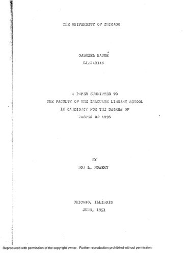 ﻿گابریل ناود، کتابدار