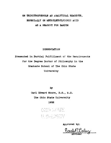 ﻿در ترینیتروفنول ها به عنوان معرفهای تحلیلی ، به ویژه در اسید متیل اتیلپیکریک به عنوان یک معرف برای باریم