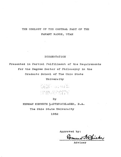 ﻿زمین شناسی بخش مرکزی رشته کوه پاوانت، یوتا