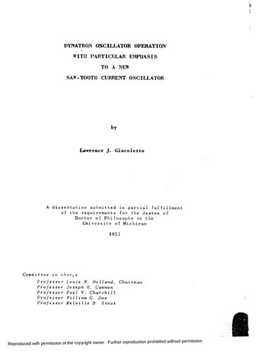 ﻿عملکرد نوسان ساز دایناترون با تاکید خاص بر نوسان ساز جدید اره-دندانی