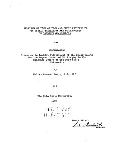 ﻿ارتباط زمان سال و دوره عکاسی کوتاه با شروع و توسعه گل در گاردنیا گراندیفلورا