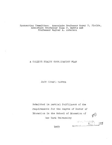 ﻿یک طرح هماهنگی بهداشت دانشگاه