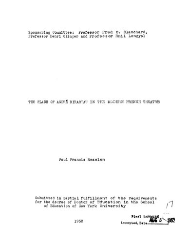 ﻿مکان آندره بیرابو در تئاتر مدرن فرانسه