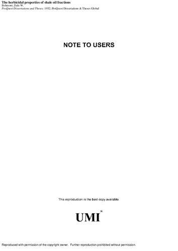 ﻿خواص علف کشی فراکسیون های نفت شیل