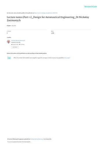 ﻿Lecturenotes Part-1 Design for Aeronautical Engineering