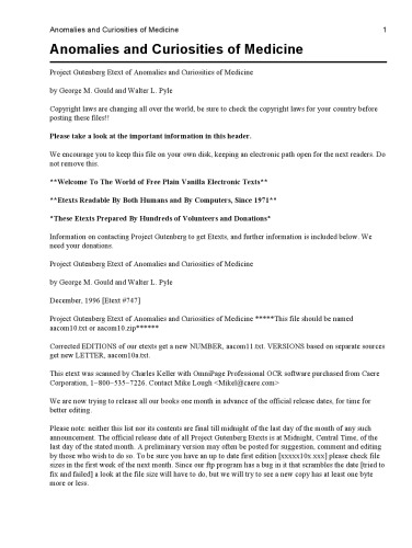 ﻿ناهنجاری ها و کنجکاوی های پزشکی