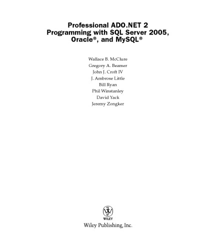 ﻿ADO.NET حرفه ای: برنامه نویسی با SQL Server 2005، Oracle و MySQL