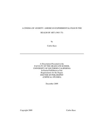 ﻿سینمای اضطراب: فیلم تجربی آمریکایی در قلمرو هنر (1965-1975)