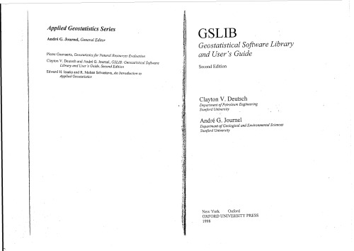 GSLIB: کتابخانه نرم افزار زمین آماری و راهنمای کاربر (سری آمارهای زمین آماری کاربردی)