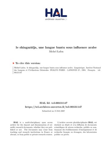 ﻿Shingazidja، یک زبان بانتو تحت تأثیر عربی