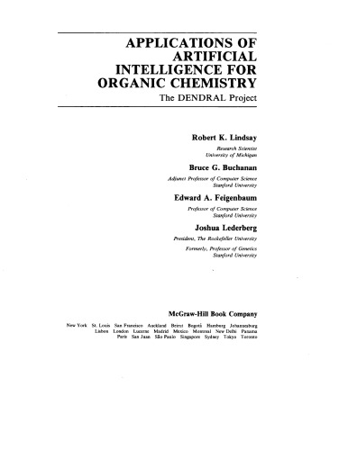 برنامه های کاربردی هوش مصنوعی برای شیمی آلی: پروژه دندرال (سری پیشرفته علوم کامپیوتر McGraw-Hill)