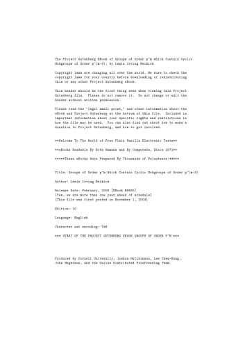 ﻿گروه‌های مرتبه p [بالای m] که شامل زیرگروه‌های چرخه‌ای مرتبه p [بالانویس m-3]