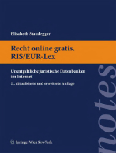 ﻿درست آنلاین به صورت رایگان RIS/EUR-Lex: پایگاه‌های داده حقوقی رایگان در اینترنت (Springer Notes Rechtswissenschaft) (نسخه آلمانی)