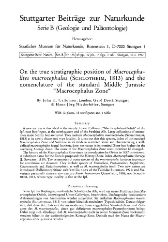 ﻿در مورد موقعیت چینه شناسی واقعی Macrocephalites macrocephalus (Schlotheim، 1813) و نامگذاری استاندارد ژوراسیک میانی 
