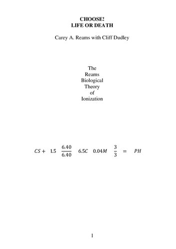 ﻿زندگی یا مرگ را انتخاب کنید نظریه یونیزاسیون بیولوژیکی ریمز