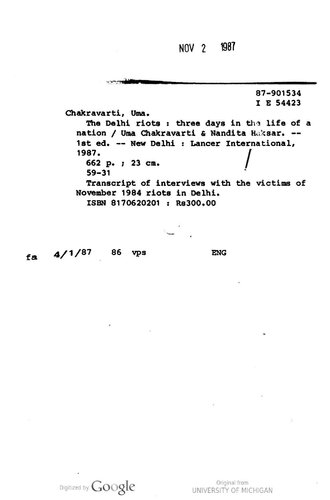 ﻿شورش های دهلی: سه روز در زندگی یک ملت