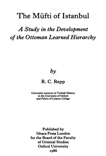 ﻿مفتی استانبول: مطالعه ای در توسعه سلسله مراتب آموخته شده عثمانی
