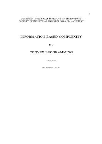 ﻿پیچیدگی برنامه نویسی محدب مبتنی بر اطلاعات