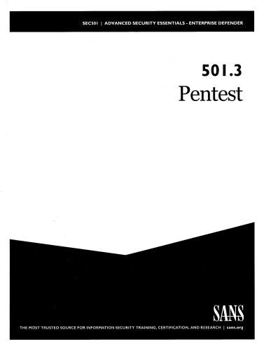 ﻿SEC501.3: Pentest