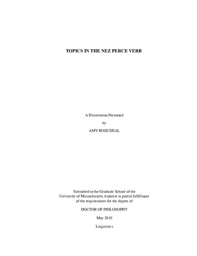 ﻿موضوعات در فعل Nez Perce