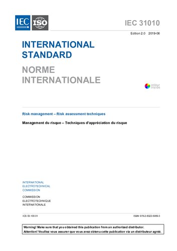 ﻿IEC 31010 Ed. 2.0 b:2019، ویرایش دوم: مدیریت ریسک - تکنیک های ارزیابی ریسک