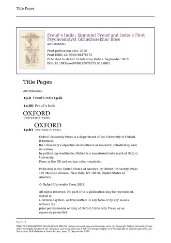 ﻿فروید هند: زیگموند فروید و اولین روانکاو هند Girindrasekhar Bose