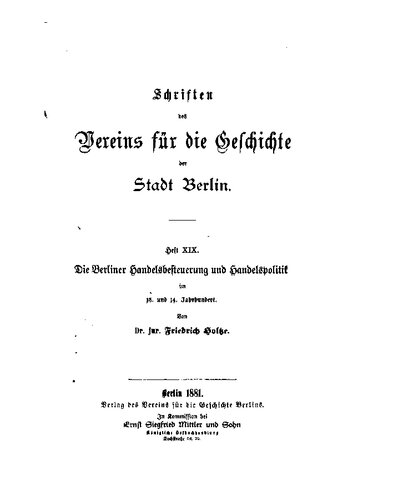 ﻿مالیات بر تجارت و سیاست تجاری برلین در قرن سیزدهم و چهاردهم