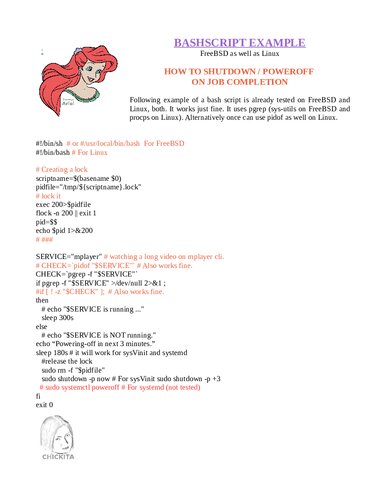 ﻿مثال اسکریپت Bash: خاموش کردن اتمام کار (انتشار نهایی -Freebsd و Linux)