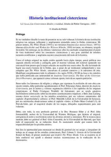 ﻿تاریخچه نهادی سیسترسین