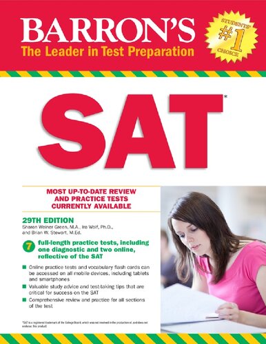﻿Barron's SAT, 29th Edition: with Bonus Online Tests (Barron's Test Prep) شومیز – 1 اوت 2017